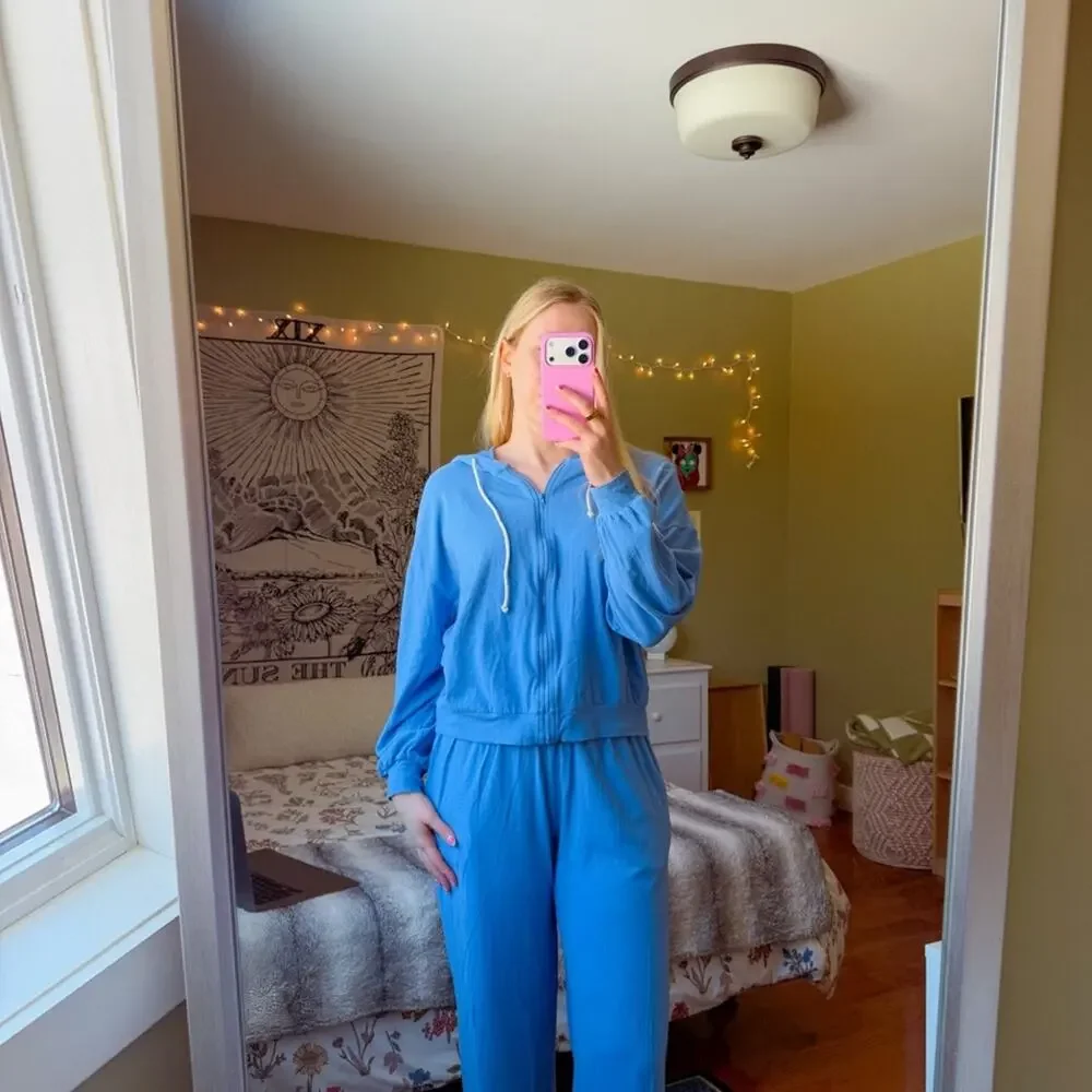Cotton On Body Wide Leg Sweatpants Modal Cotton Blend Adrift Blue Size Small